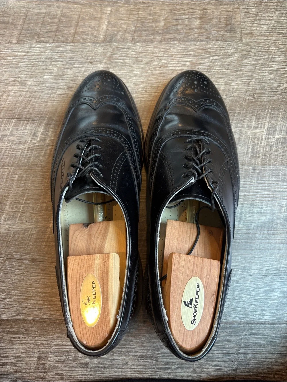 Bostonian Black Leather Wingtip Oxford Dress Shoes Men’s 11 E/C Black READ